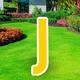 Yellow Letter (J) Corrugated Plastic Yard Sign, 30in